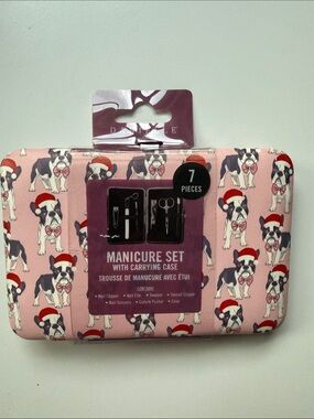 7-Piece Danielle Creations French Bulldog Holiday Manicure Set